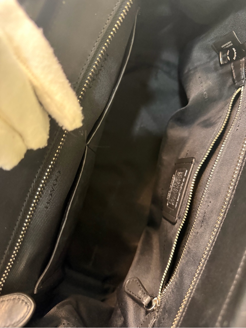 Coach Grace Colorblock Leather Satchel in Black, Gray & White - Picture 11 of 16